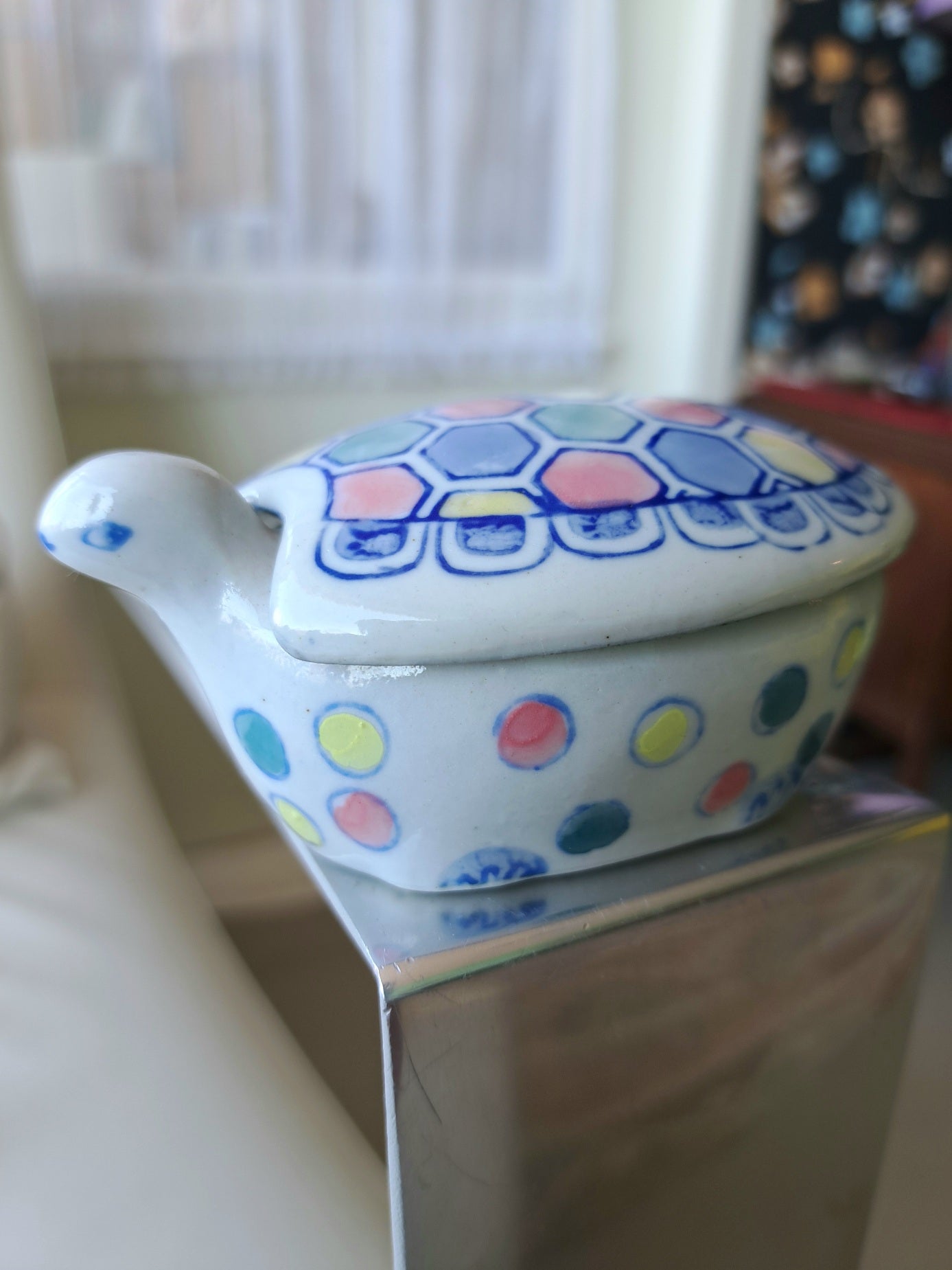 Porcelain Lidded Pot - Little Turtle