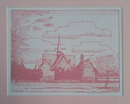 Albert Zwaan (1969) - The Juliana Church, Printed With Pink Ink