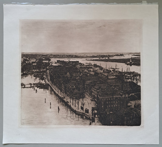 Willem Witsen - Zicht op de havens van Dordrecht, in spiegelbeeld