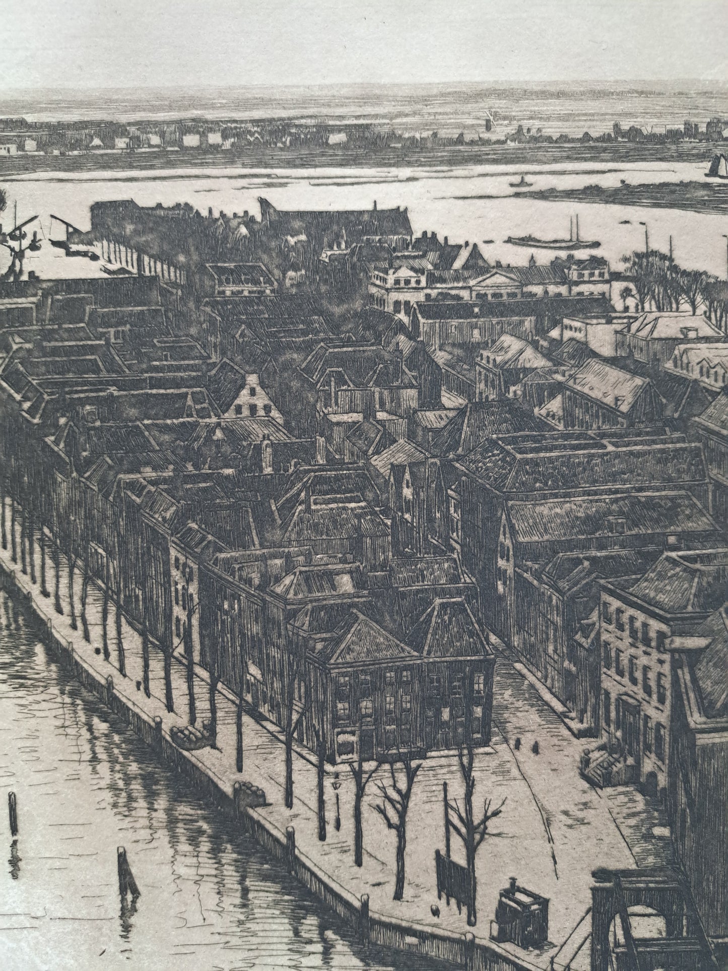 Willem Witsen - Zicht op de havens van Dordrecht, in spiegelbeeld