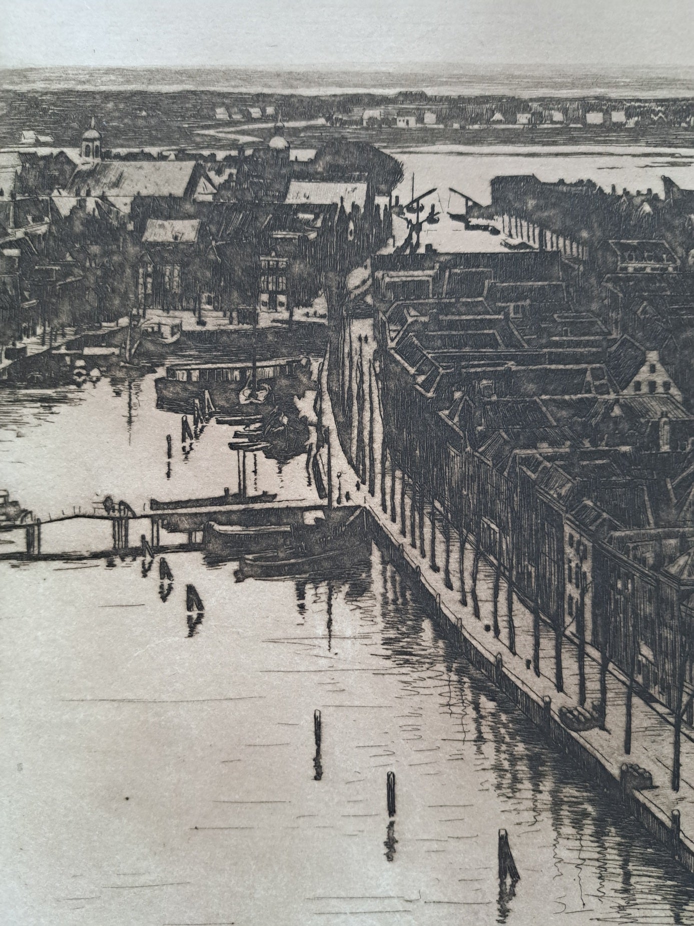 Willem Witsen - Zicht op de havens van Dordrecht, in spiegelbeeld