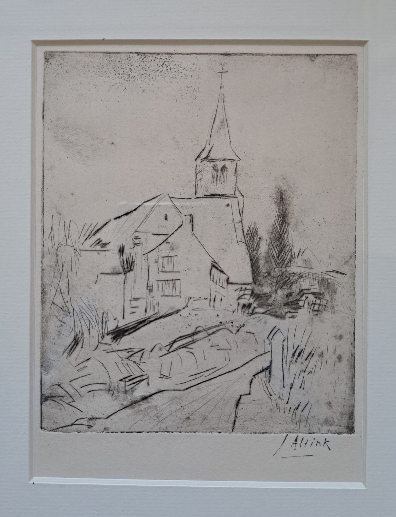 Jan Altink (De Ploeg) - ets van een kerk