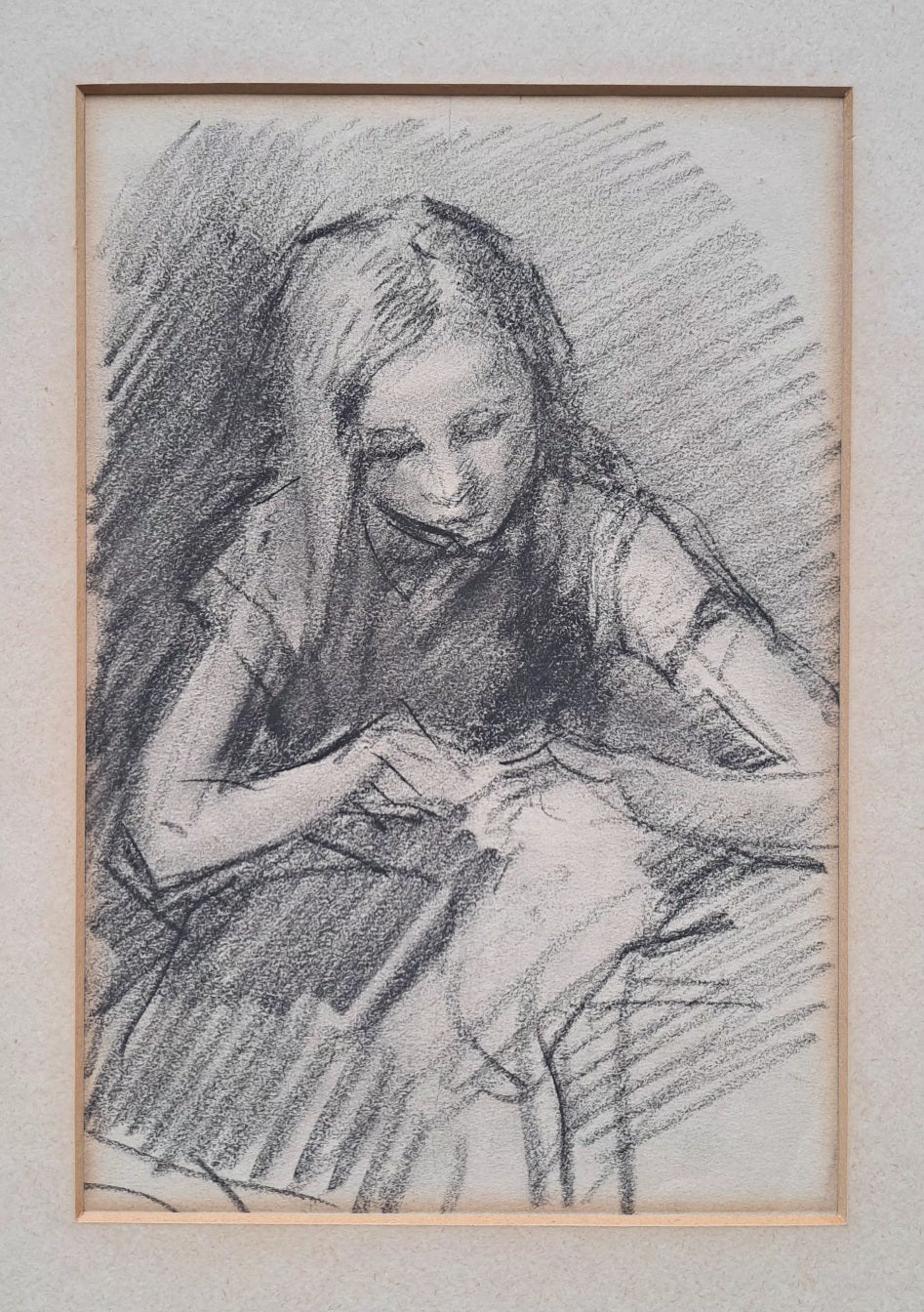 Tekening van een hakend meisje