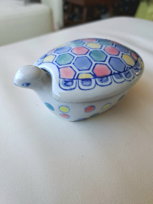 Porcelain Lidded Pot - Little Turtle