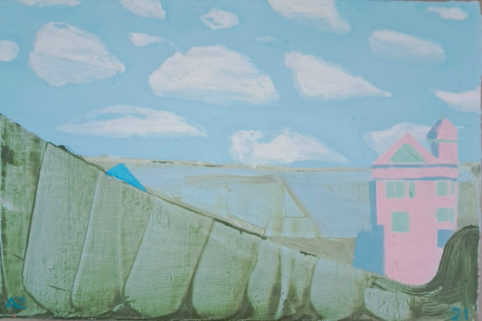 Albert Zwaan (1969) - Kasteel in heuvelachtig landschap