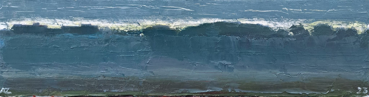 Landschap met flats aan de horizon