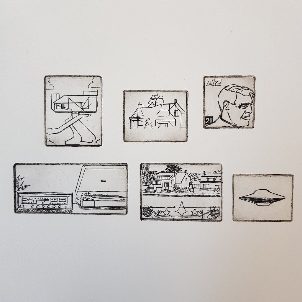 Albert Zwaan (1969) - 6 Mini Etchings On 1 Sheet