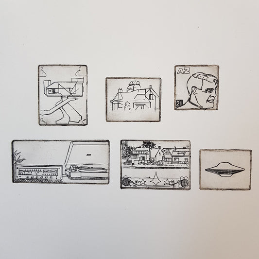 Albert Zwaan (1969) - 6 Mini Etchings On 1 Sheet