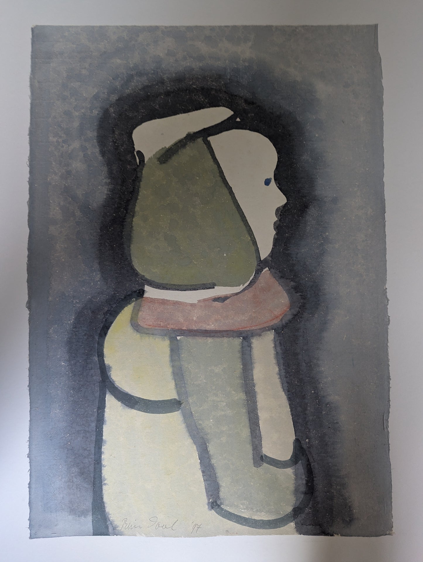 Rein Dool (1933) - Gouache On Paper, Signed, 1997 - Framed